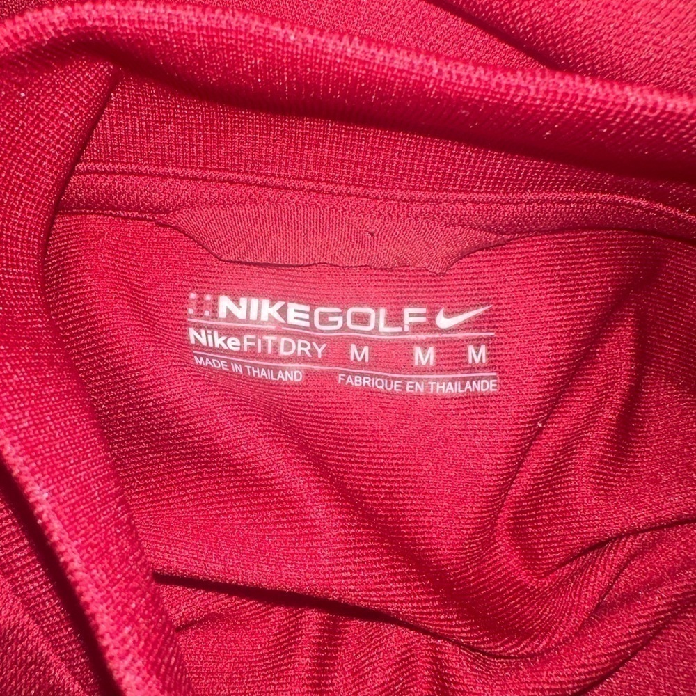 Men’s Nike Used Red Mock Long sleeve golf shirt size M medium - Picture 2 of 4
